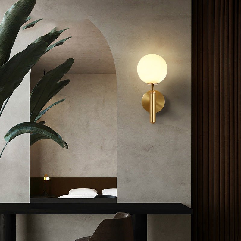 Modern Glass Wall Lamp in the Ball Shape, Living Room, Bedroom