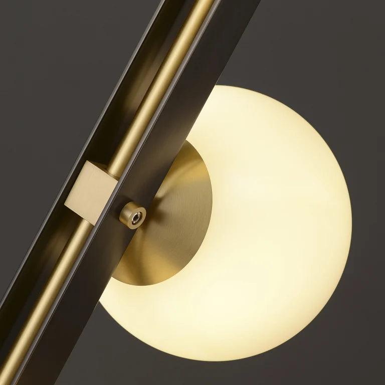 Mid Century Contemporary Standing Light Twisted Design Multiple Light Globe Shade