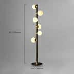 Mid Century Contemporary Standing Light Twisted Design Multiple Light Globe Shade