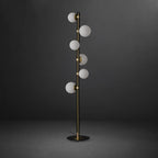 Mid Century Contemporary Standing Light Twisted Design Multiple Light Globe Shade