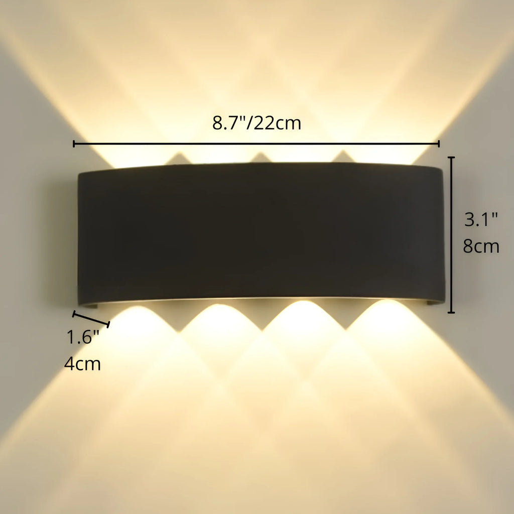 Minimalist Outdoor LED Wall Light - Black Aluminum Modern Fixture