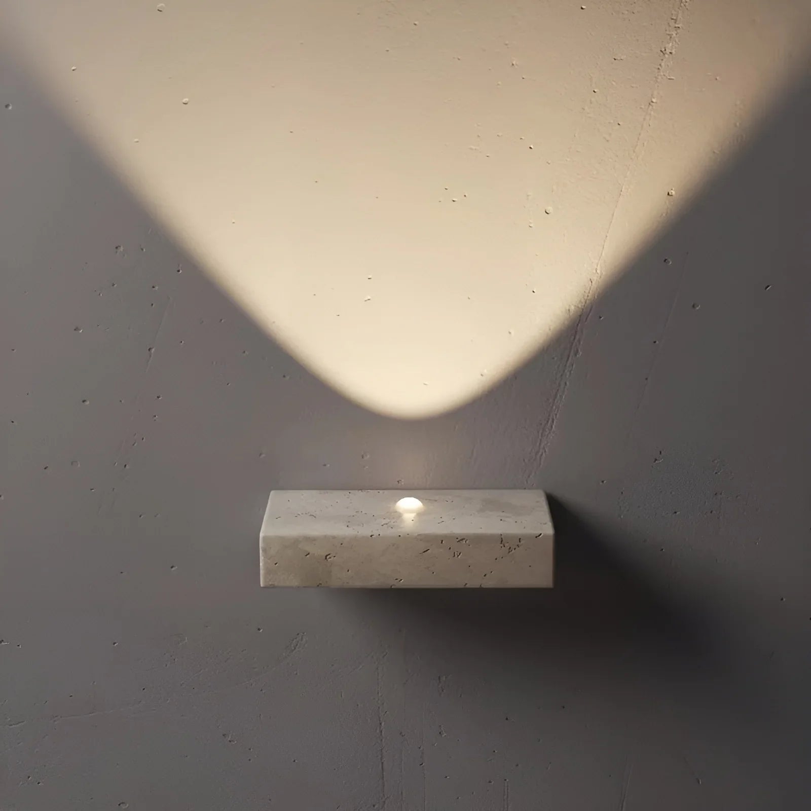 Natural Travertine Wall Lamp - Minimalist Stone Sconce