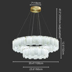 Cloudstone Marble Round Chandelier -  Elegance in Natural Stone and Copper