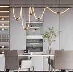 Irregular Linear LED Pendant Light - Soft Glow & Minimalist Design