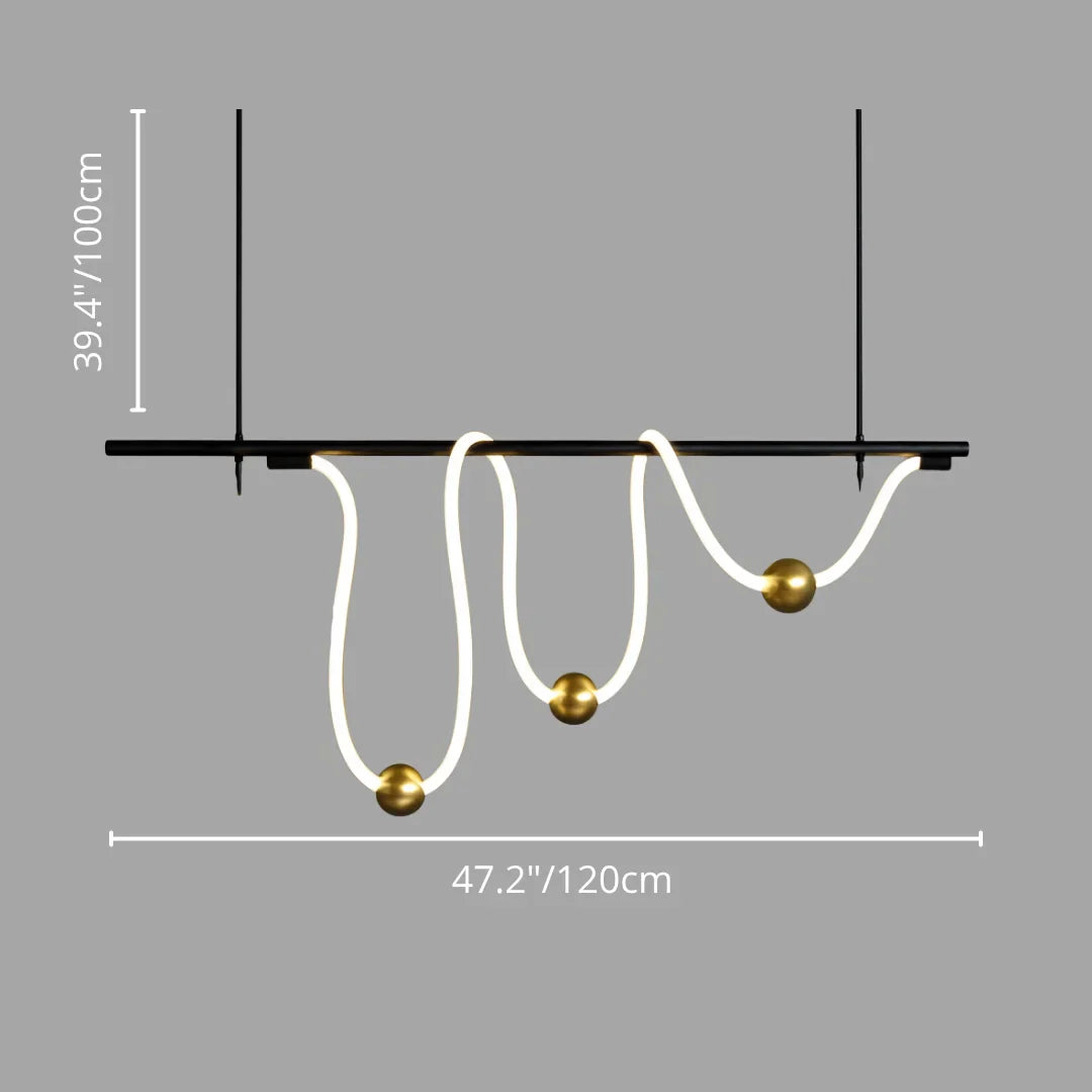 Irregular Linear LED Pendant Light - Soft Glow & Minimalist Design