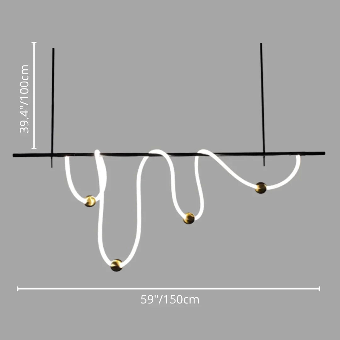Irregular Linear LED Pendant Light - Soft Glow & Minimalist Design