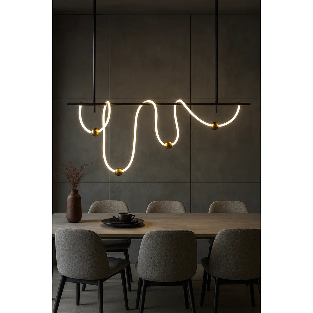 Irregular Linear LED Pendant Light - Soft Glow & Minimalist Design