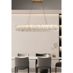 Cloudstone Oval Marble Chandelier - Modern Luxury in Natural Stone & Copper