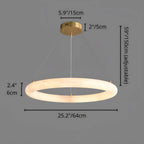 Modern Spanish Alabaster Ring Chandelier - Brass Ceiling Light