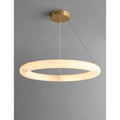 Modern Spanish Alabaster Ring Chandelier - Brass Ceiling Light