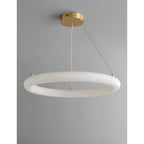Modern Spanish Alabaster Ring Chandelier - Brass Ceiling Light