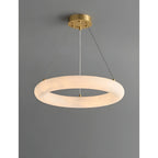 Modern Spanish Alabaster Ring Chandelier - Brass Ceiling Light
