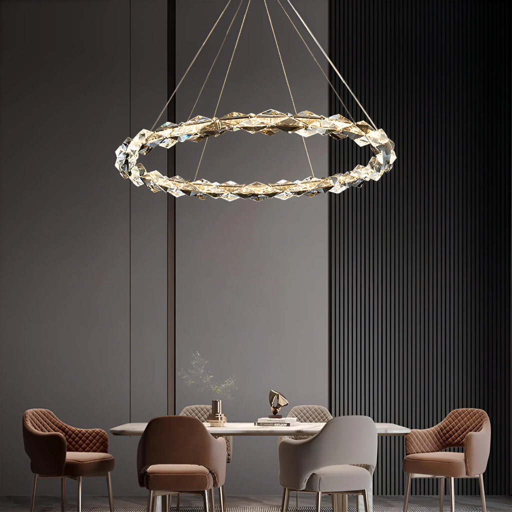 Luxury K9 Crystal Chandelier – Modern Multi-Ring LED Ceiling Light