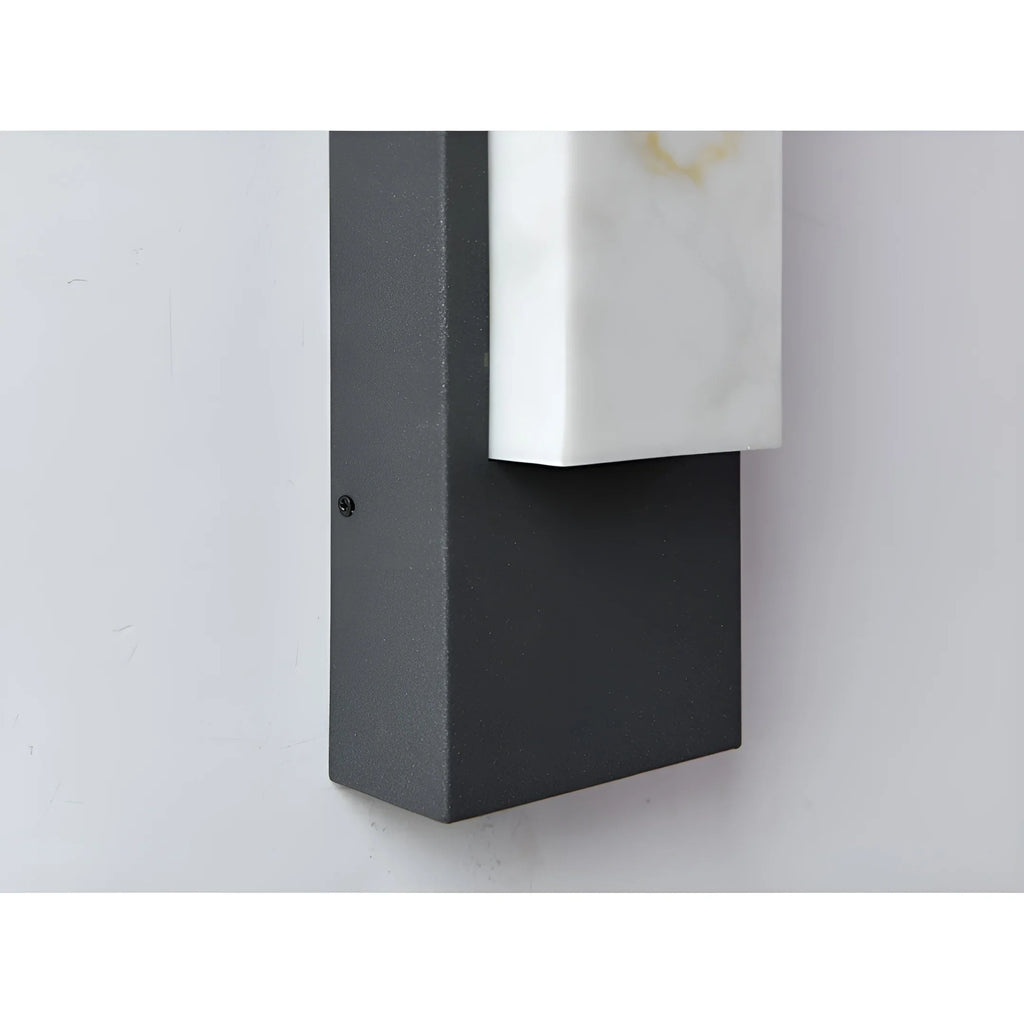 Modern Marble-Look Outdoor Wall Light - Stainless Steel LED Sconce