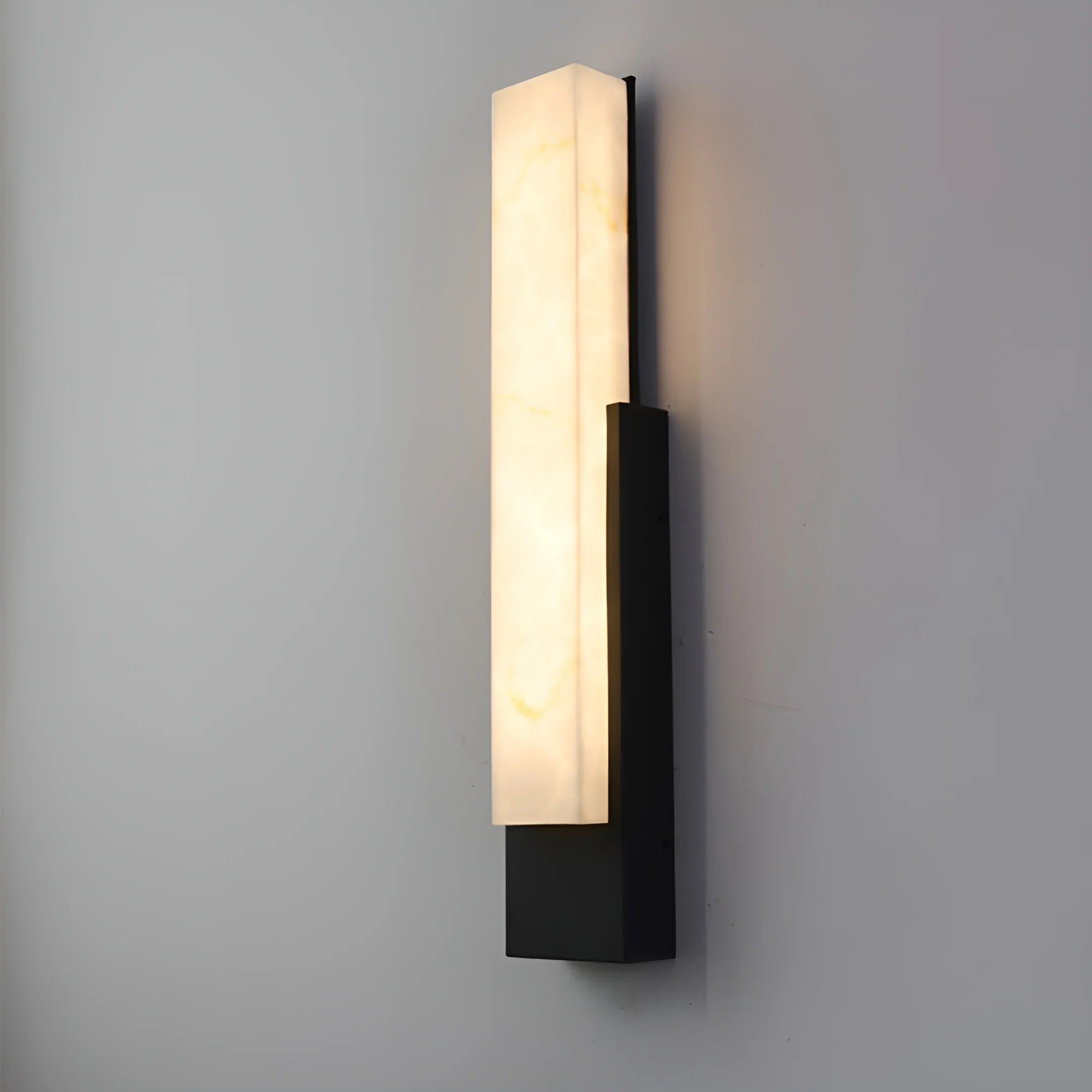 Modern Marble-Look Outdoor Wall Light - Stainless Steel LED Sconce