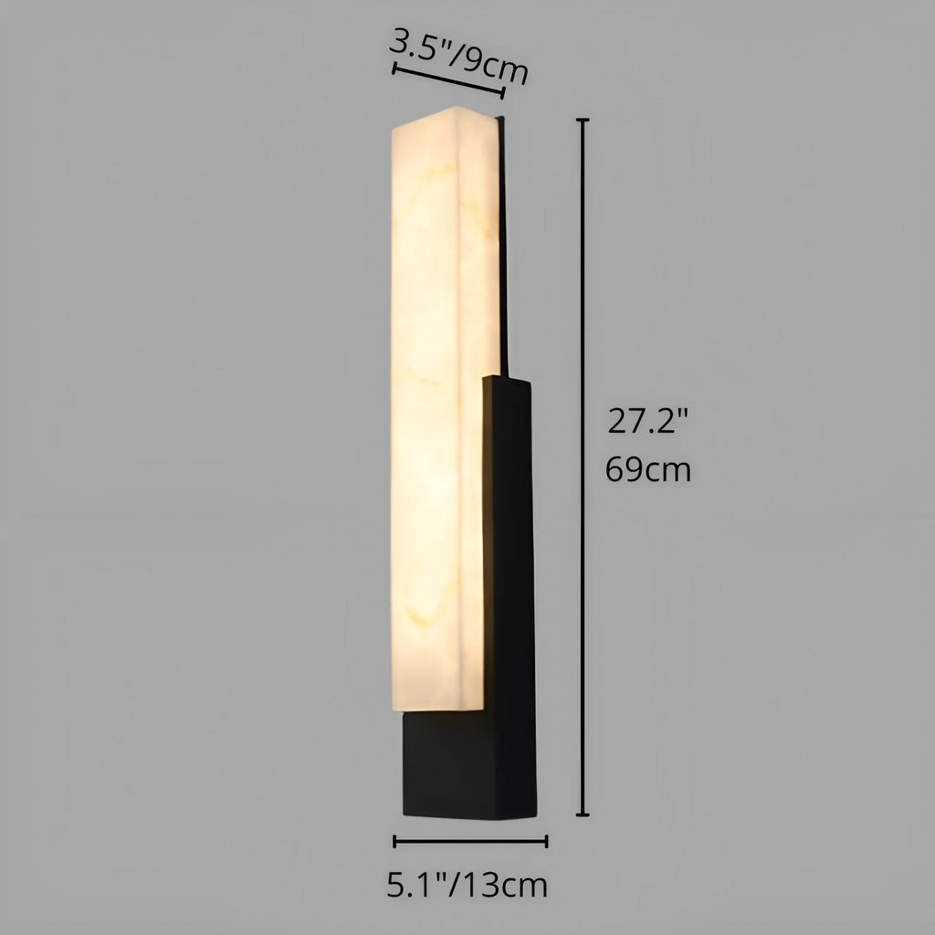 Modern Marble-Look Outdoor Wall Light - Stainless Steel LED Sconce