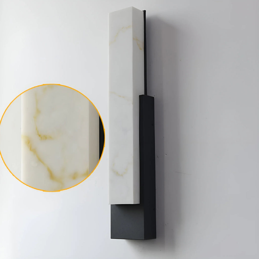 Modern Marble-Look Outdoor Wall Light - Stainless Steel LED Sconce