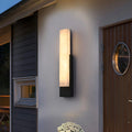 Modern Marble-Look Outdoor Wall Light - Stainless Steel LED Sconce
