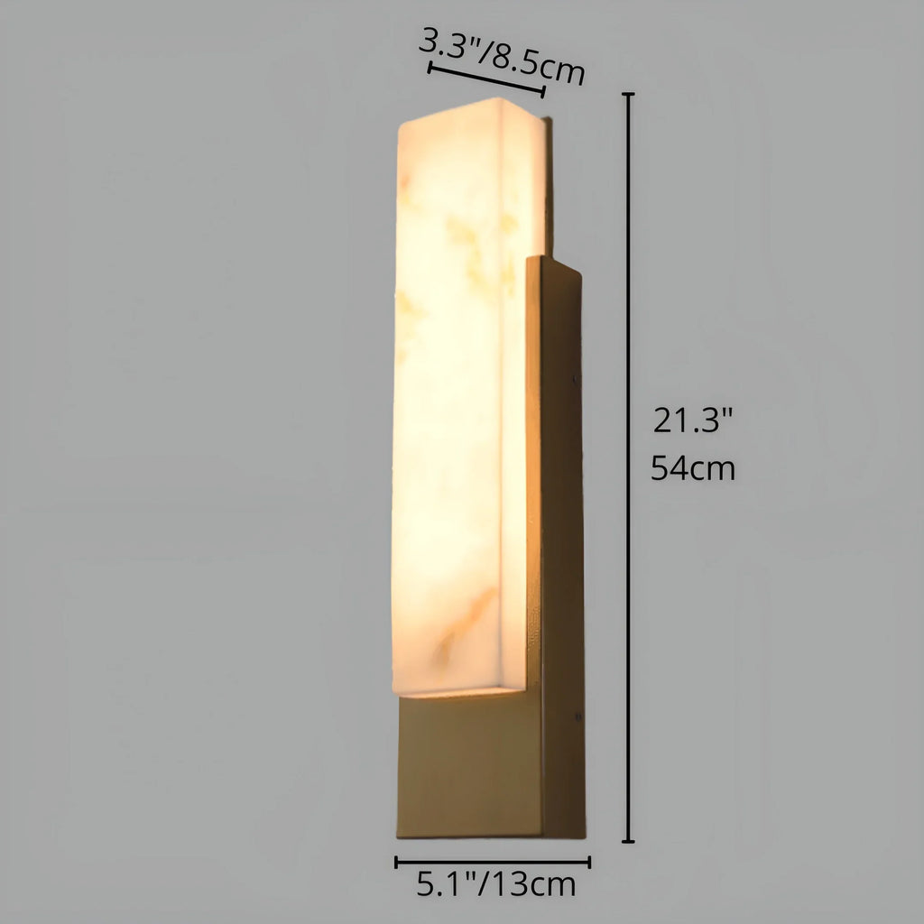 Modern Marble-Look Outdoor Wall Light - Stainless Steel LED Sconce