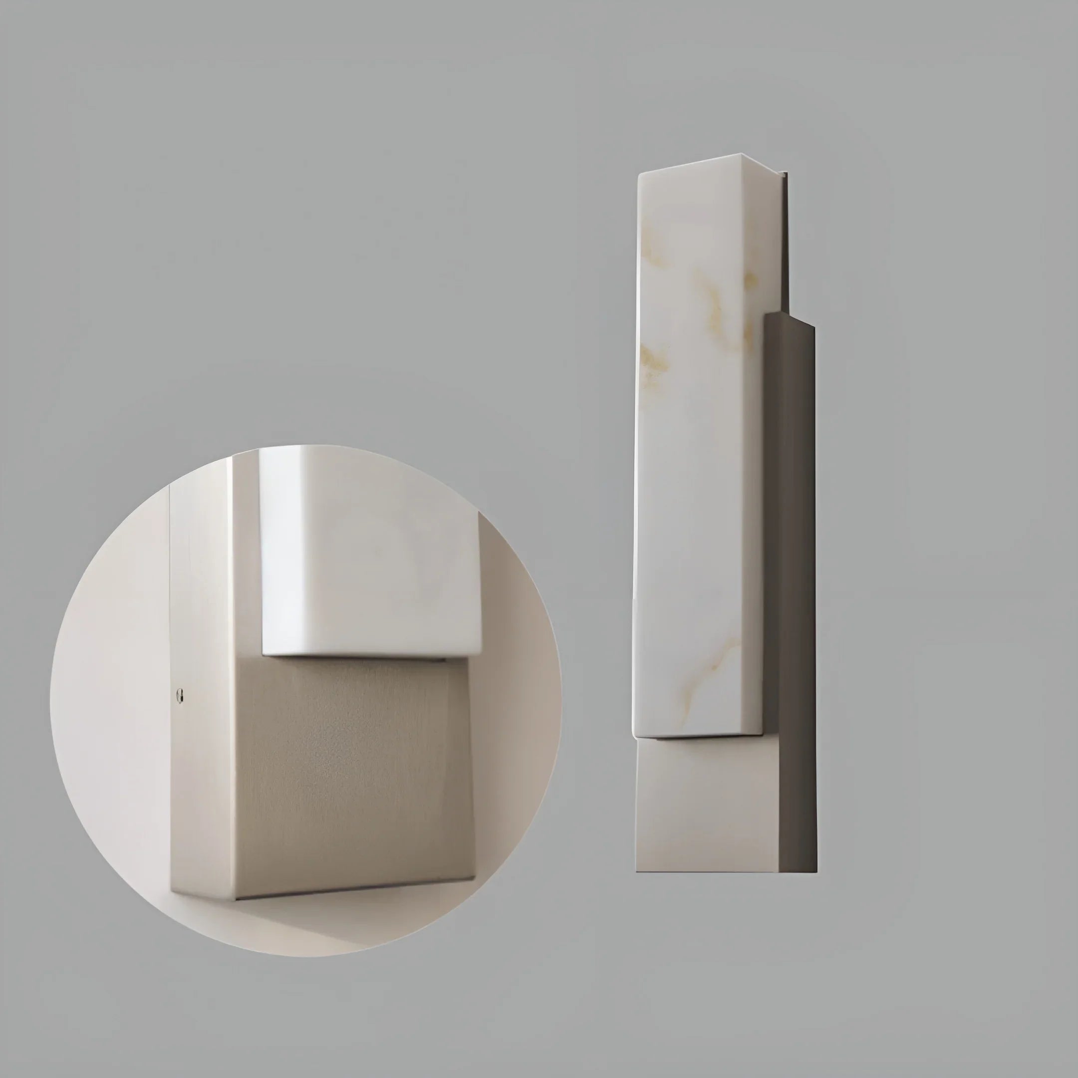 Modern Marble-Look Outdoor Wall Light - Stainless Steel LED Sconce