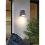 Architectural Microcement Outdoor Wall Light in Sandstone Finish