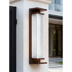 Modern Outdoor Wall Light with Textured Glass for Home Exterior