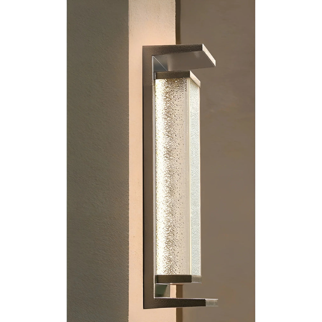 Modern Outdoor Wall Light with Textured Glass for Home Exterior