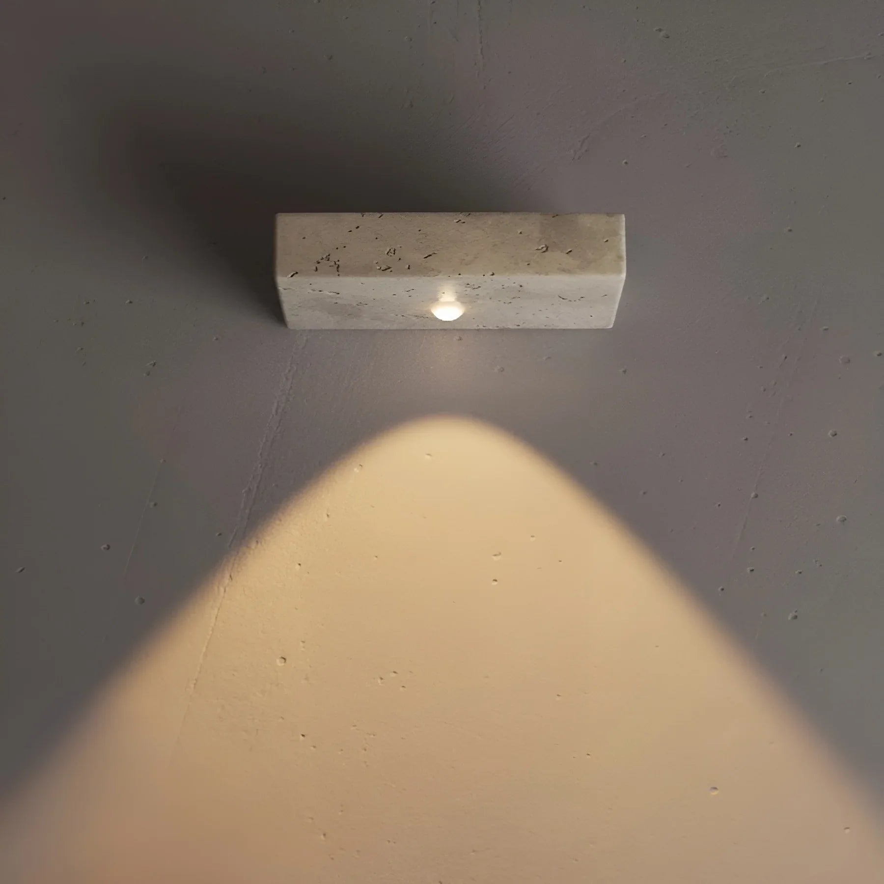 Natural Travertine Wall Lamp - Minimalist Stone Sconce