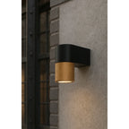 Modern Industrial Wall Sconce - LED Light with Textured Gold/Gray Accent