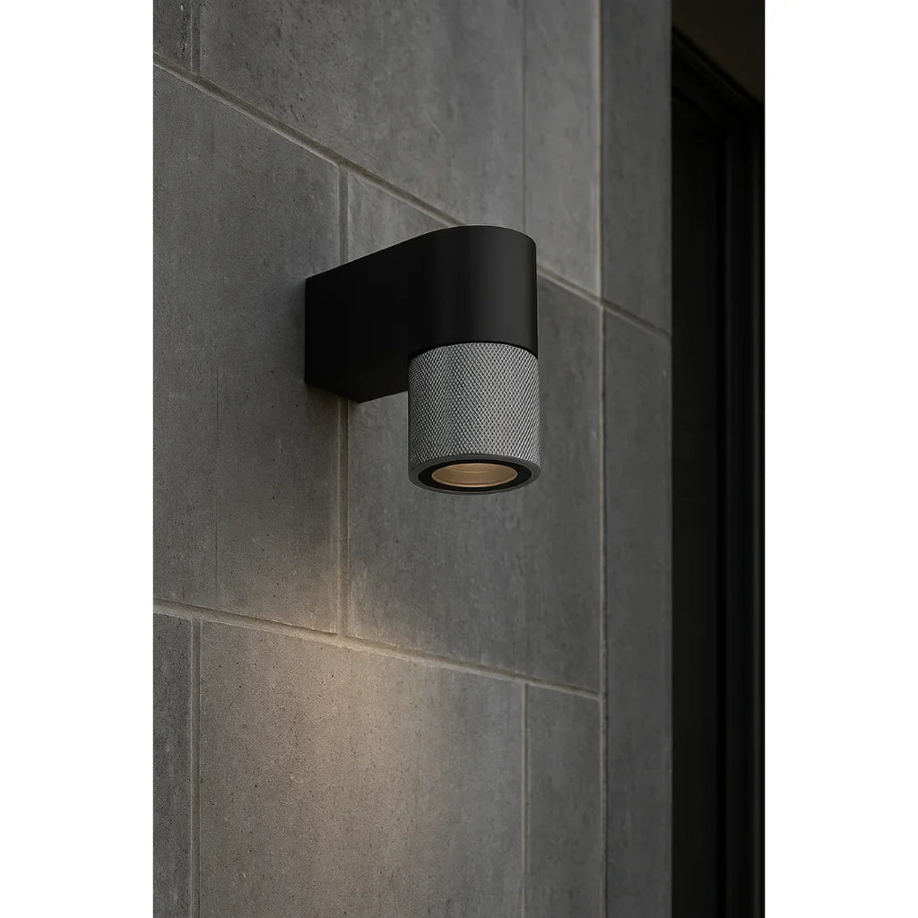 Modern Industrial Wall Sconce - LED Light with Textured Gold/Gray Accent