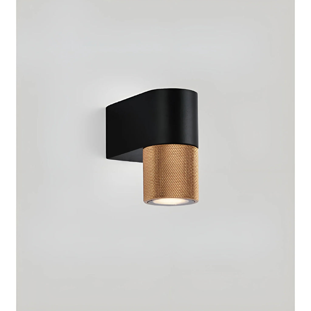 Modern Industrial Wall Sconce - LED Light with Textured Gold/Gray Accent