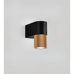 Modern Industrial Wall Sconce - LED Light with Textured Gold/Gray Accent