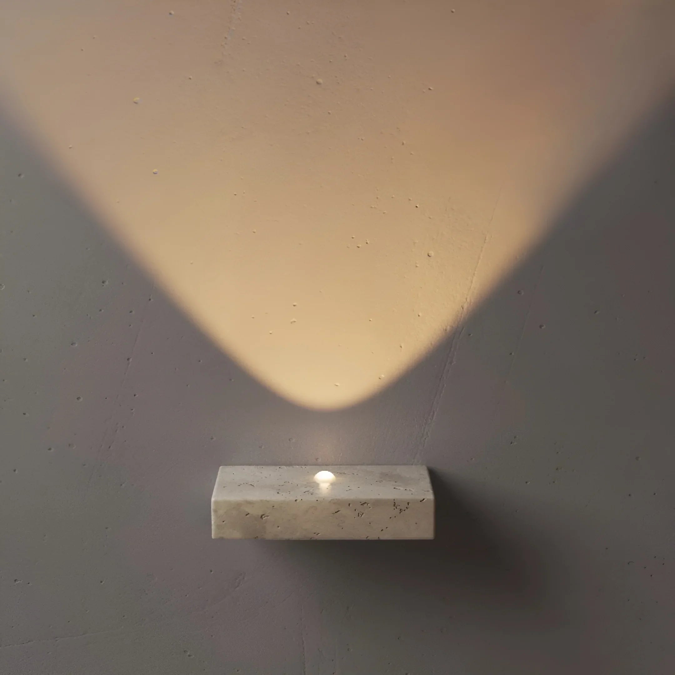 Natural Travertine Wall Lamp - Minimalist Stone Sconce