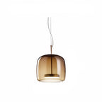 Nordic Amber Glass Pendant Light - Modern Designer Ceiling Lamp