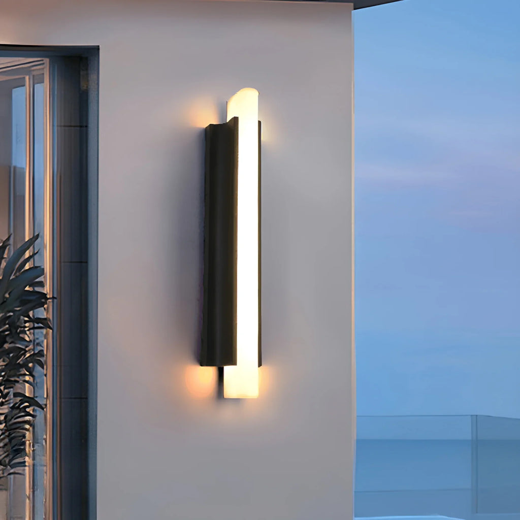 Modern Outdoor Wall Light - Waterproof IP54, 20W LED | Sand Black Stainless Steel & Resin, Perfect for Patio, Entryway, Balcony