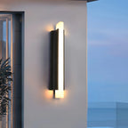Modern Outdoor Wall Light - Waterproof IP54, 20W LED | Sand Black Stainless Steel & Resin, Perfect for Patio, Entryway, Balcony