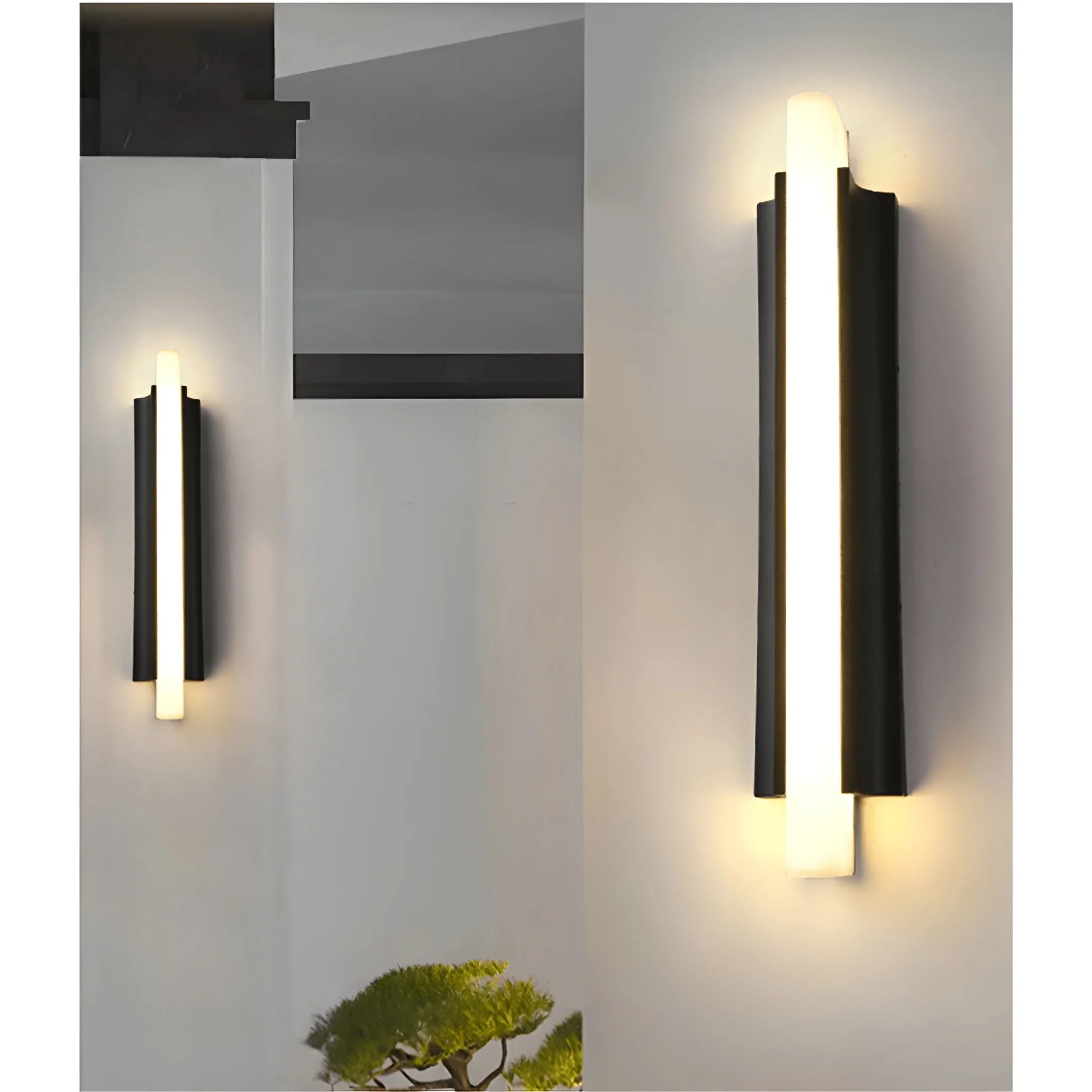 Modern Outdoor Wall Light - Waterproof IP54, 20W LED | Sand Black Stainless Steel & Resin, Perfect for Patio, Entryway, Balcony