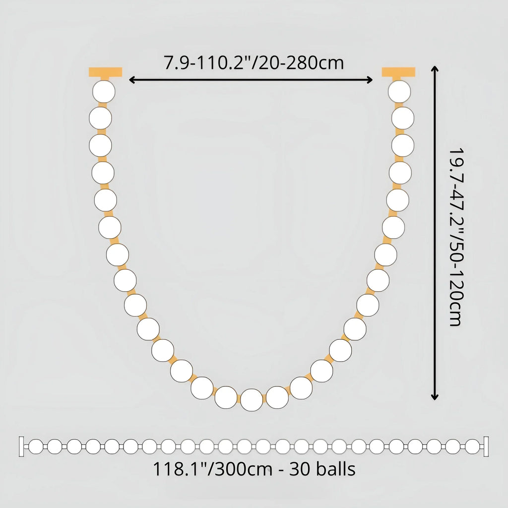 French Pearl Necklace Chandelier - Modern Staircase & Dining Light