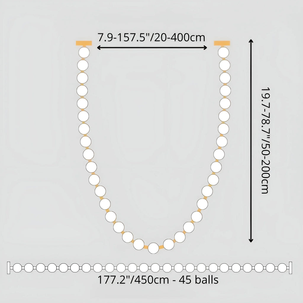 French Pearl Necklace Chandelier - Modern Staircase & Dining Light