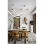 French Pearl Necklace Chandelier - Modern Staircase & Dining Light