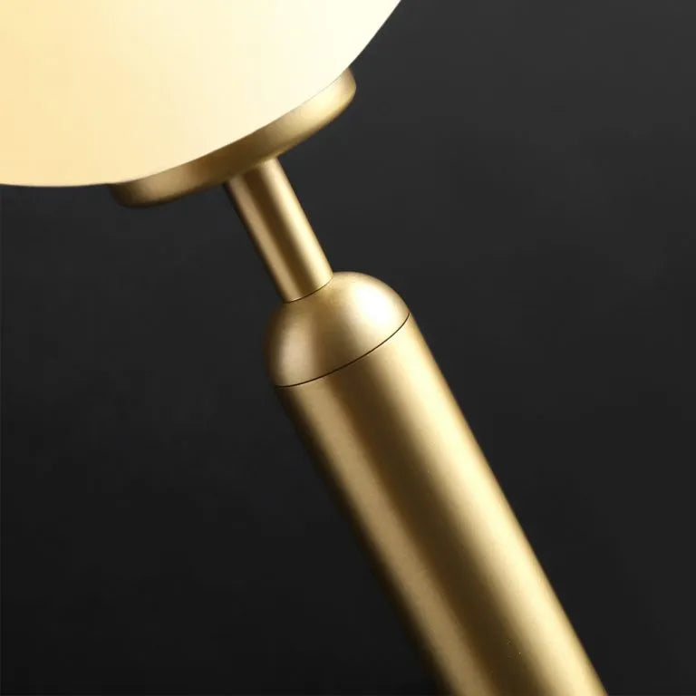 Contemporary Brass Opal Sphere Single-Bulb Glass Hanging Light