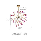 Flims | Colourful Agate Art Multicoloured LED Chandelier