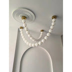 French Pearl Necklace Chandelier - Modern Staircase & Dining Light