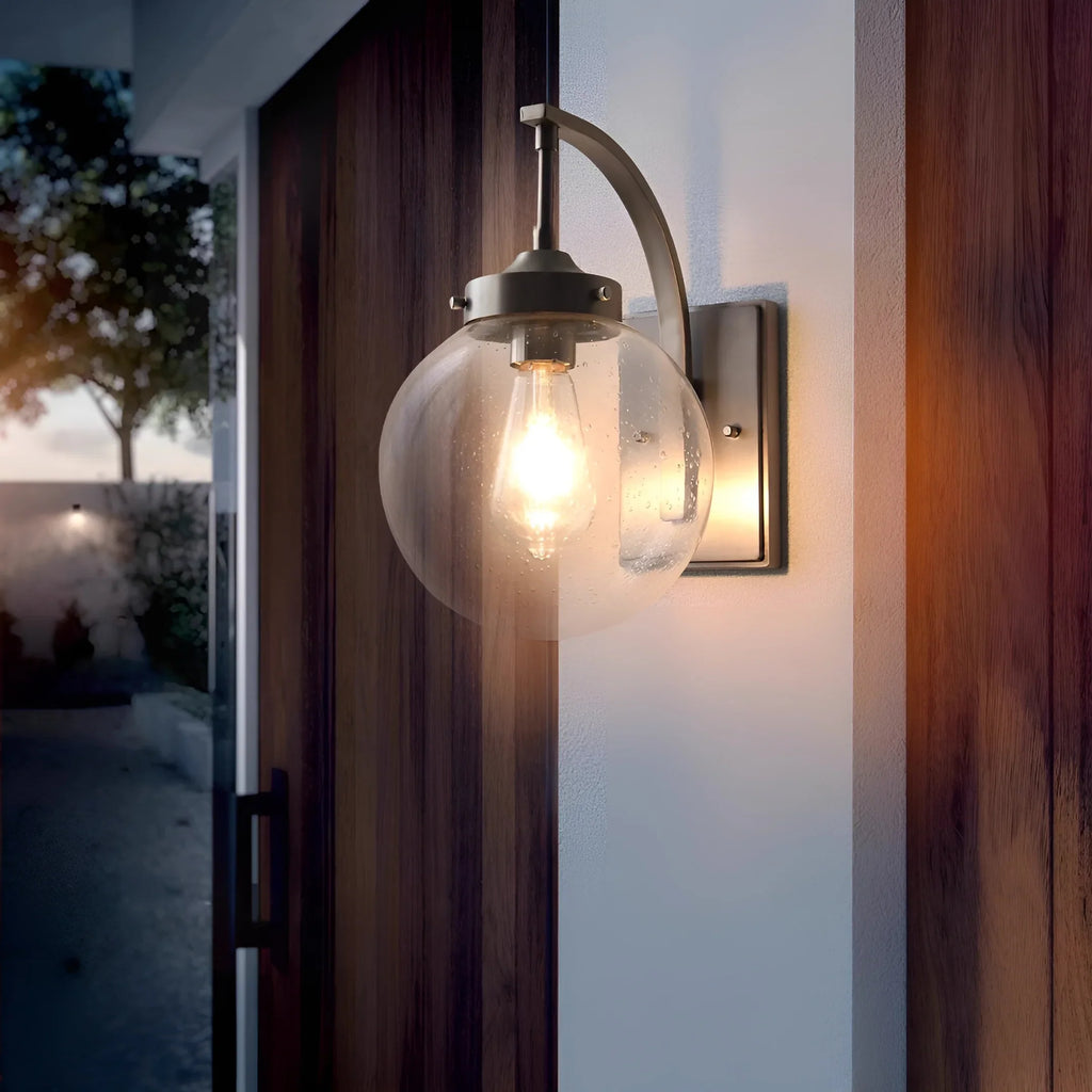 Stainless Steel & Glass Globe Waterproof Exterior Light