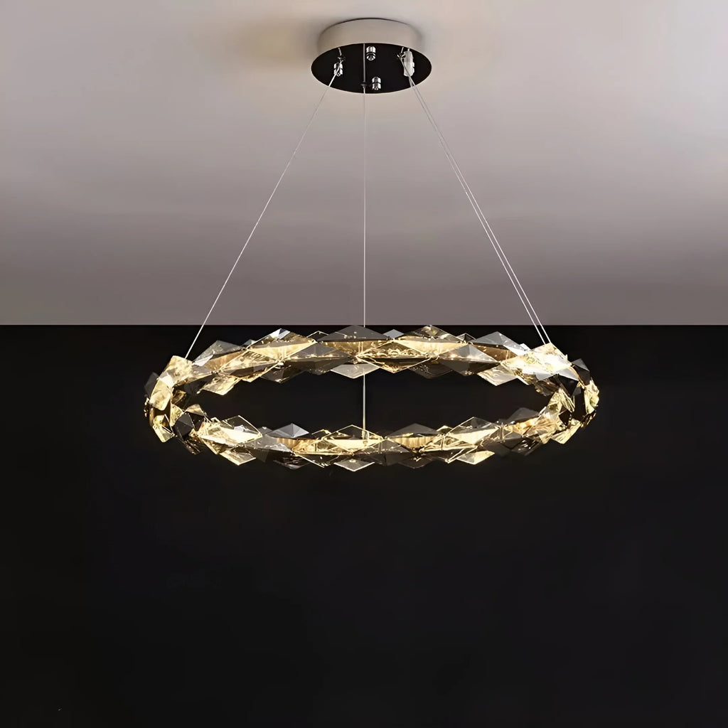 Luxury K9 Crystal Chandelier – Modern Multi-Ring LED Ceiling Light