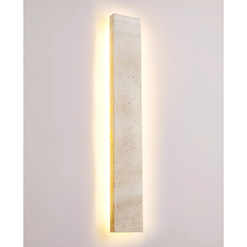 Solea Travertine Outdoor Light - Handcrafted Stone Wall Sconce