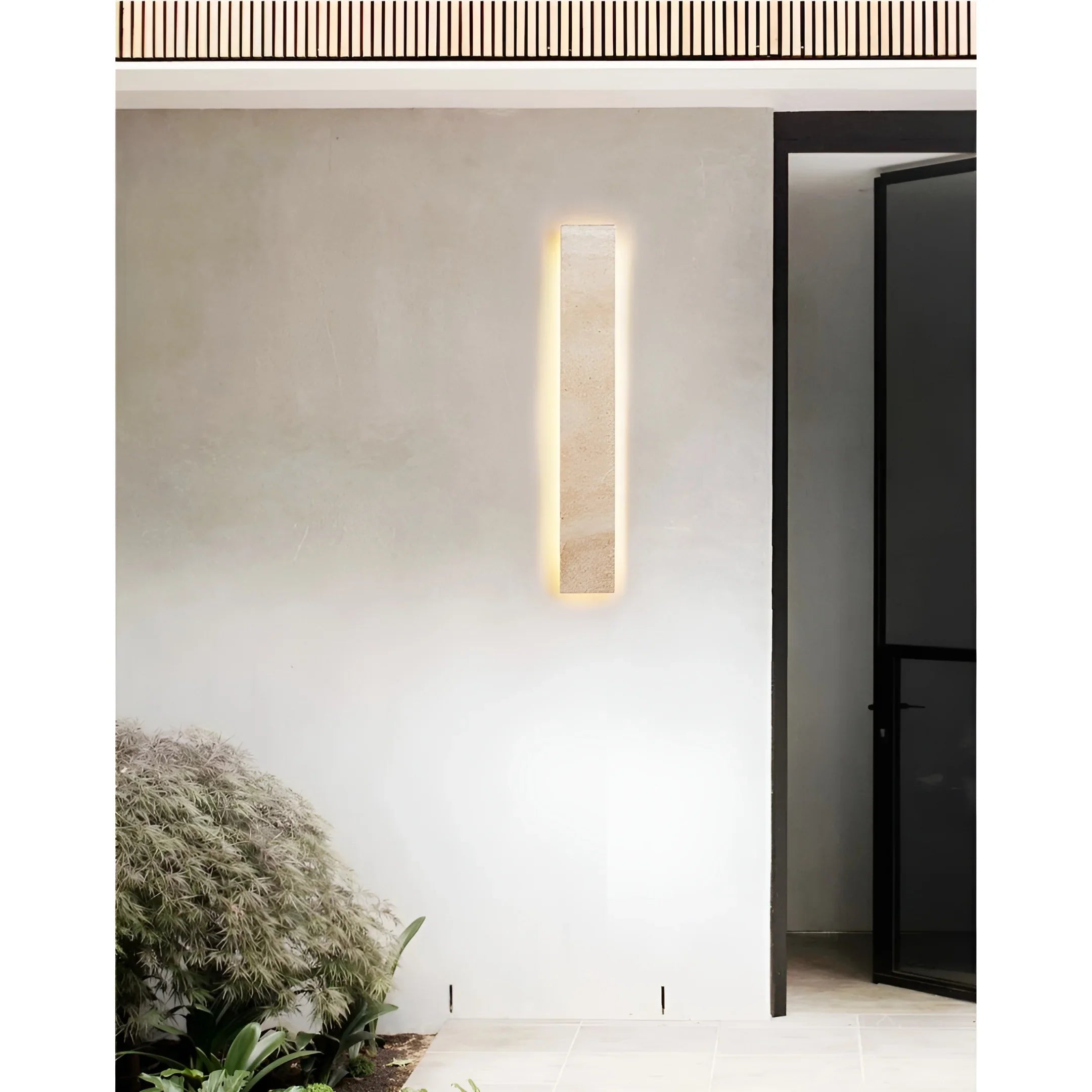 Solea Travertine Outdoor Light - Handcrafted Stone Wall Sconce