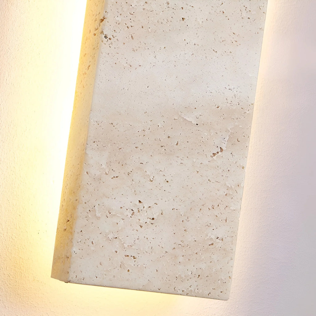 Solea Travertine Outdoor Light - Handcrafted Stone Wall Sconce