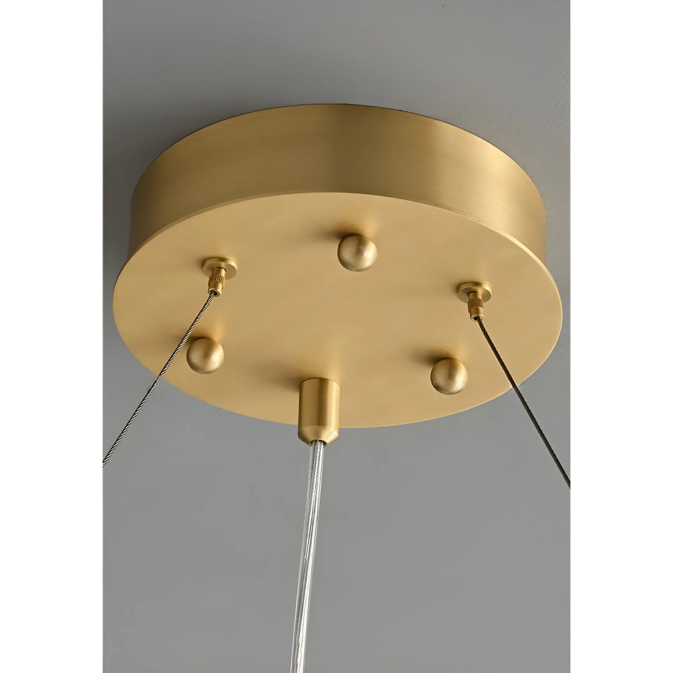 Modern Spanish Alabaster Ring Chandelier - Brass Ceiling Light