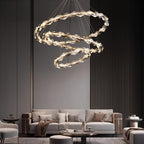 Luxury K9 Crystal Chandelier – Modern Multi-Ring LED Ceiling Light